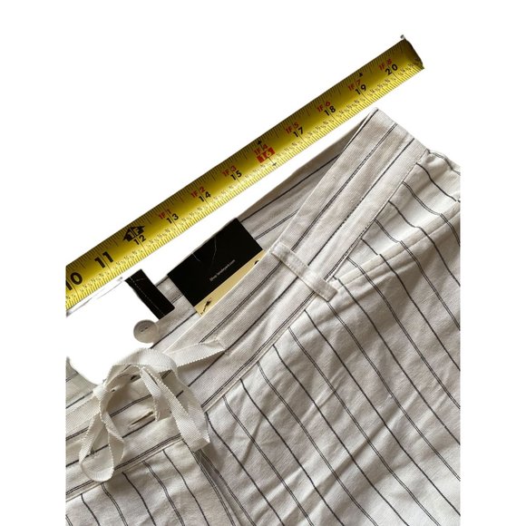 Lane Bryant Pants Trousers 14/16 NWT White Black Pinstripe Linen Blend Flare Hem - Picture 8 of 10